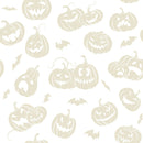 Scary Pumpkins and Bats Tone on Tone Fabric - ineedfabric.com