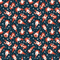 Scattered Santa Claus Gnomes Fabric - Navy Blue - ineedfabric.com