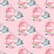School Supply Bundle on Polka Dot Fabric - Pink - ineedfabric.com