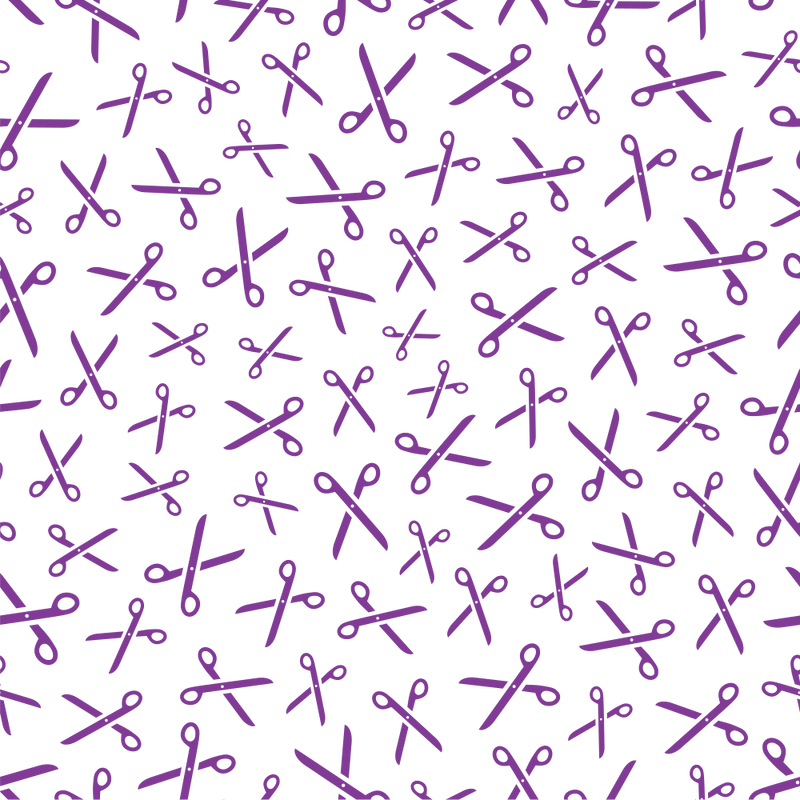 Scissors Fabric - Grape - ineedfabric.com