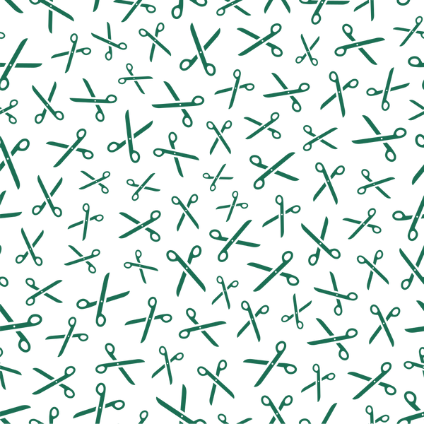 Scissors Fabric - Hunter Green - ineedfabric.com