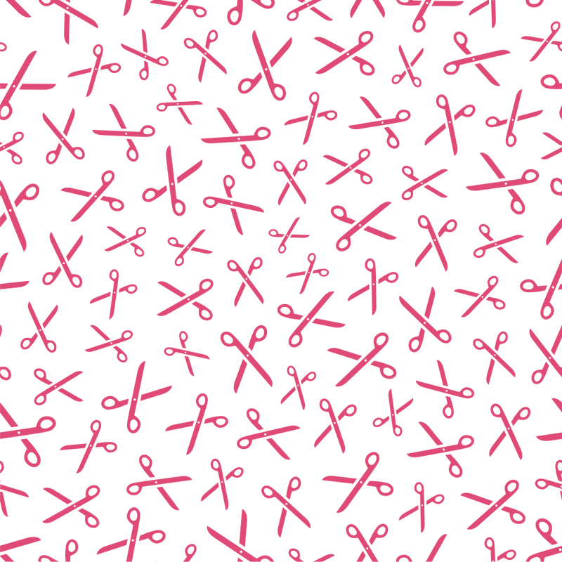 Scissors Fabric - Pink Carmine - ineedfabric.com