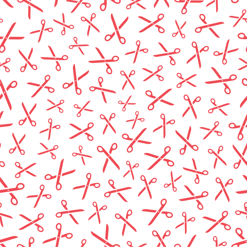 Scissors Fabric - Red - ineedfabric.com