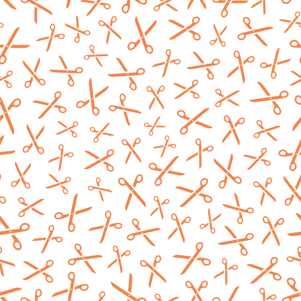 Scissors Fabric - Soft Orange - ineedfabric.com