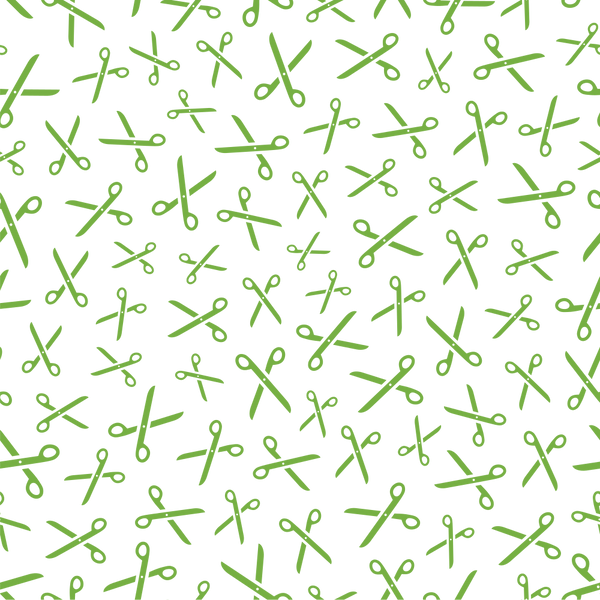Scissors Fabric - Spring Green - ineedfabric.com
