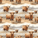 Scottish Highland Cows 1 Fabric - ineedfabric.com