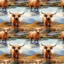 Scottish Highland Cows 10 Fabric - ineedfabric.com