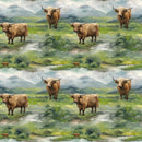 Scottish Highland Cows 2 Fabric - ineedfabric.com