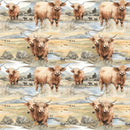 Scottish Highland Cows 3 Fabric - ineedfabric.com