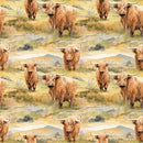 Scottish Highland Cows 5 Fabric - ineedfabric.com