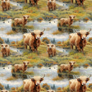 Scottish Highland Cows 8 Fabric - ineedfabric.com