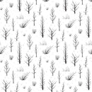 Scratchy Trees Fabric - Black/White - ineedfabric.com