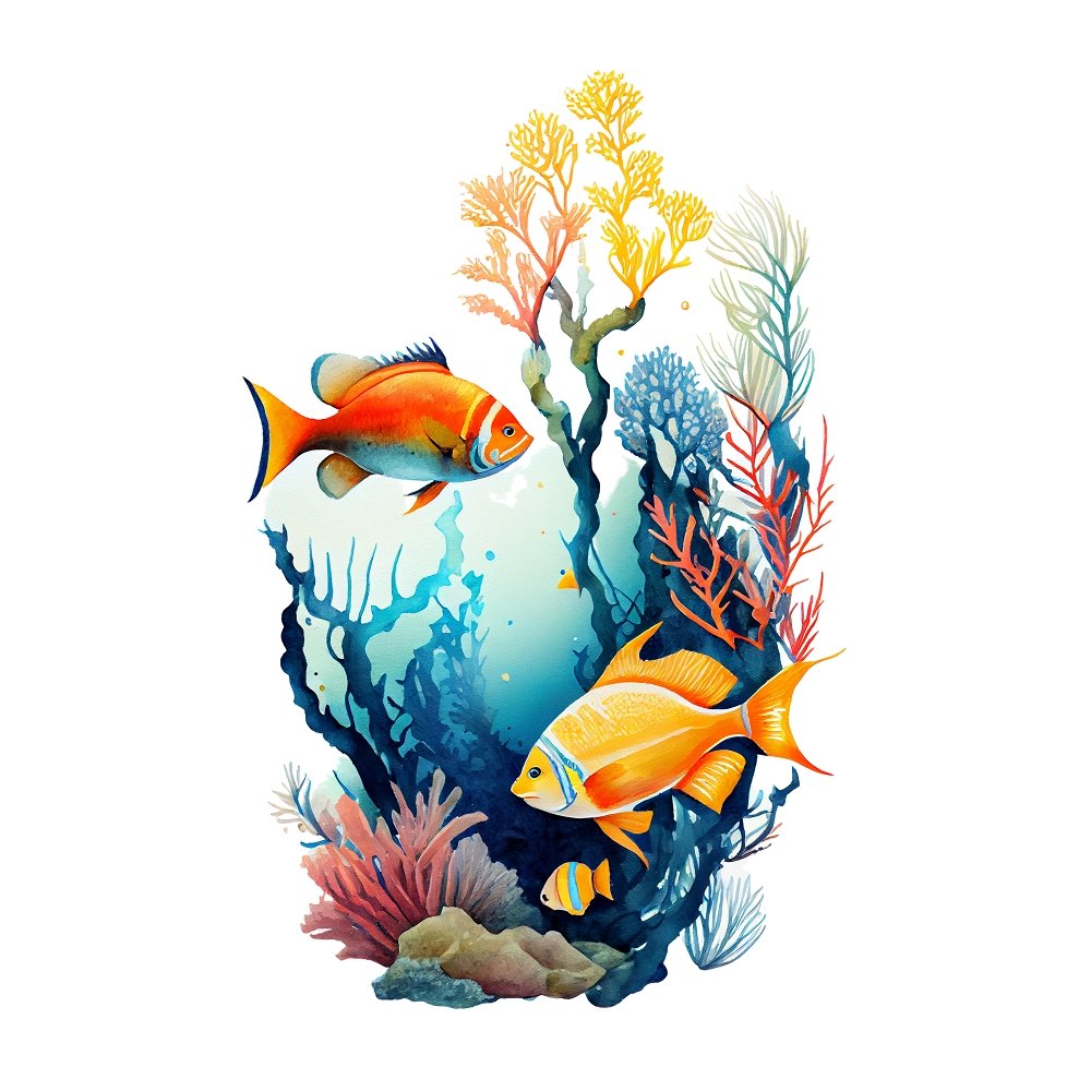 Sea Creatures Fish Fabric Panel –