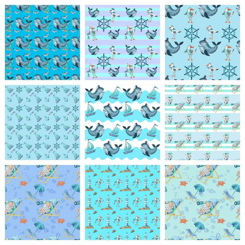 Sea Gnomes Fabric Collection - 1/2 Yard Bundle - ineedfabric.com