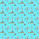Sea Gnomes Lighthouses Fabric - ineedfabric.com