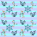 Sea Gnomes Ship Wheels Fabric - ineedfabric.com