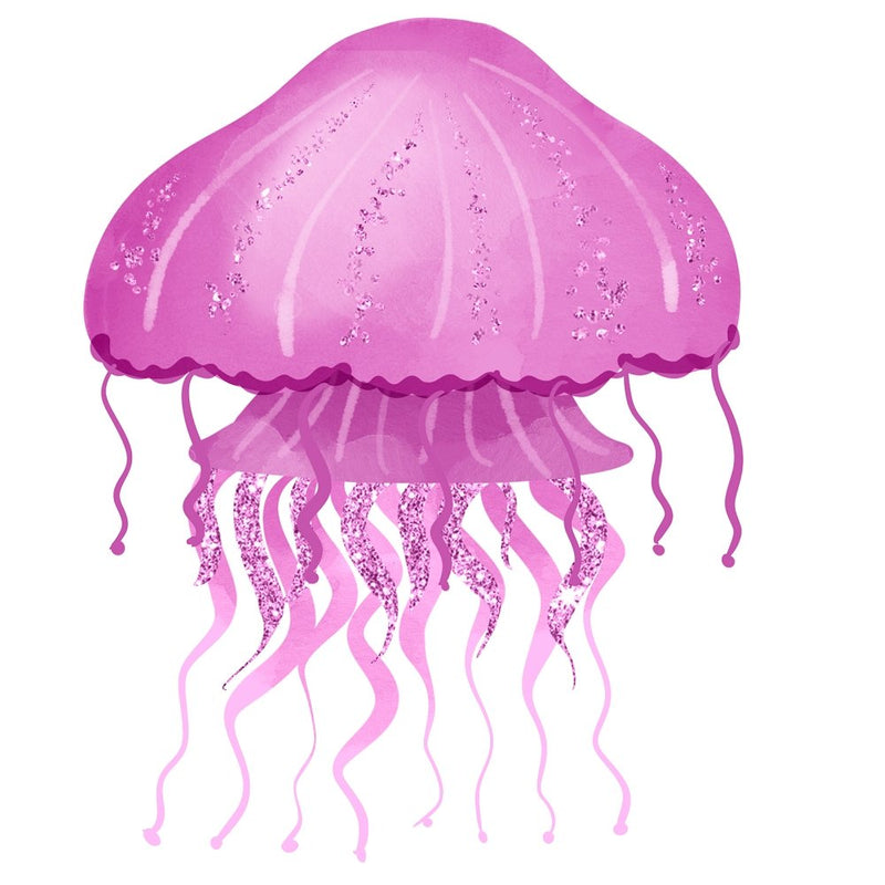 Sea Jellyfish Purple Fabric Panel - ineedfabric.com
