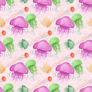 Sea Jellyfish Smack Fabric - Pink - ineedfabric.com