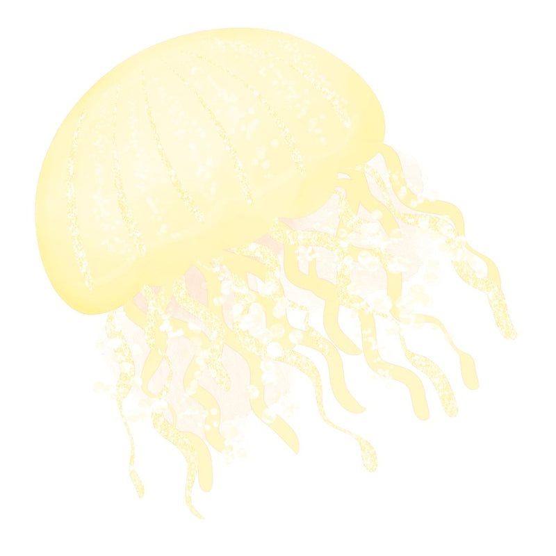 Sea Jellyfish Tan Fabric Panel - ineedfabric.com