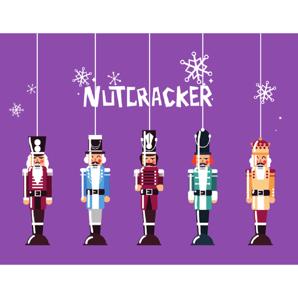 Set Of Nutcrackers Fabric Panel - Purple - ineedfabric.com