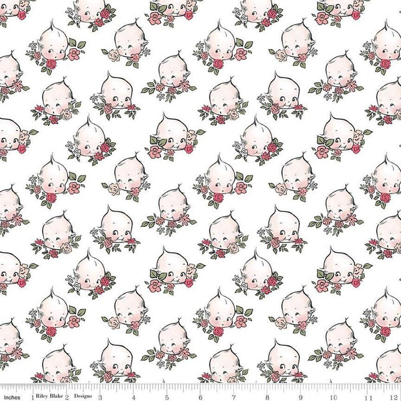 Sew Kewpie Faces Fabric - Cloud - ineedfabric.com