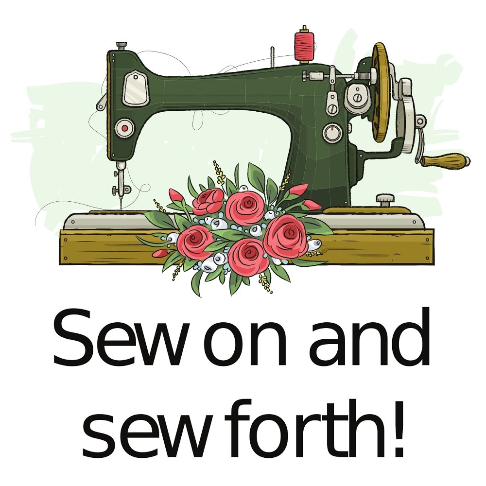 Wilmington Prints Fabrics Sew Happy Sewing Machines White on White