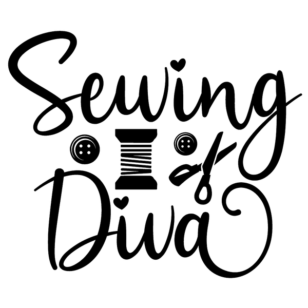 Sewing Diva Fabric Panel - Black/White - ineedfabric.com