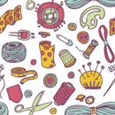 Sewing Icons Doodles Fabric - ineedfabric.com
