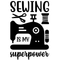Sewing Is My Superpower Fabric Panel - Black/White - ineedfabric.com