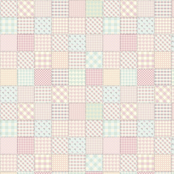 Shabby Chic Patchwork Fabric - Light Pink - ineedfabric.com