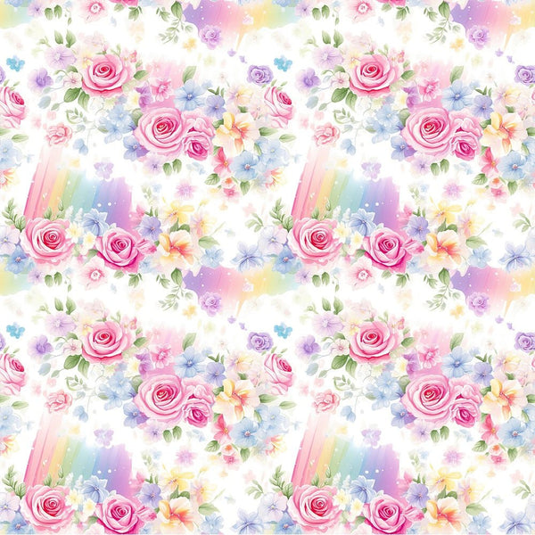 Shabby Pastel Rainbow Pattern 4 Fabric - ineedfabric.com