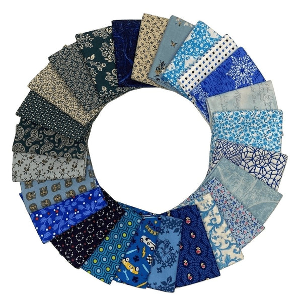 Shades Of Blue Fat Quarter Bundle - 25pk - ineedfabric.com