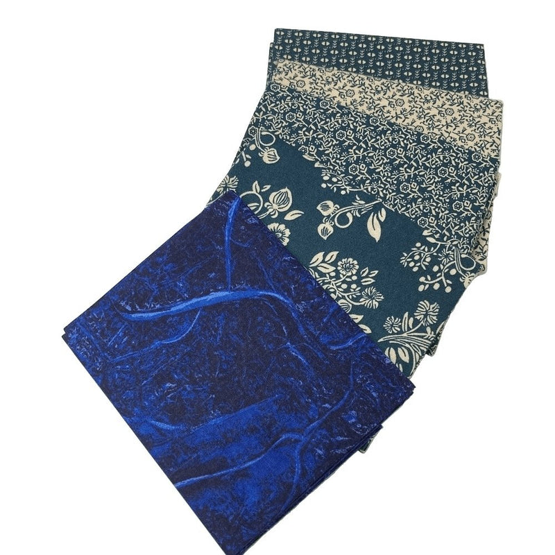 Shades Of Blue Fat Quarter Bundle - 5pk - ineedfabric.com