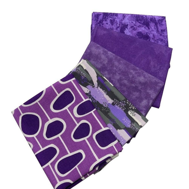 Shades Of Purple Fat Quarter Bundle - 5pk - ineedfabric.com