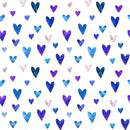 Shapes and Shades of Purple Hearts Fabric - ineedfabric.com