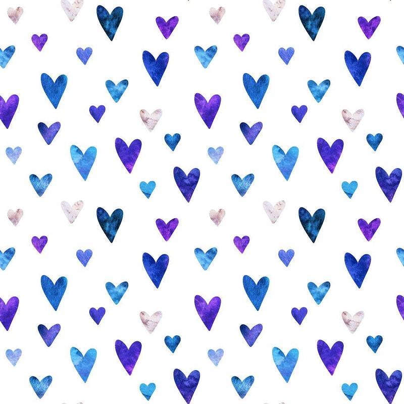 Shapes and Shades of Purple Hearts Fabric - ineedfabric.com