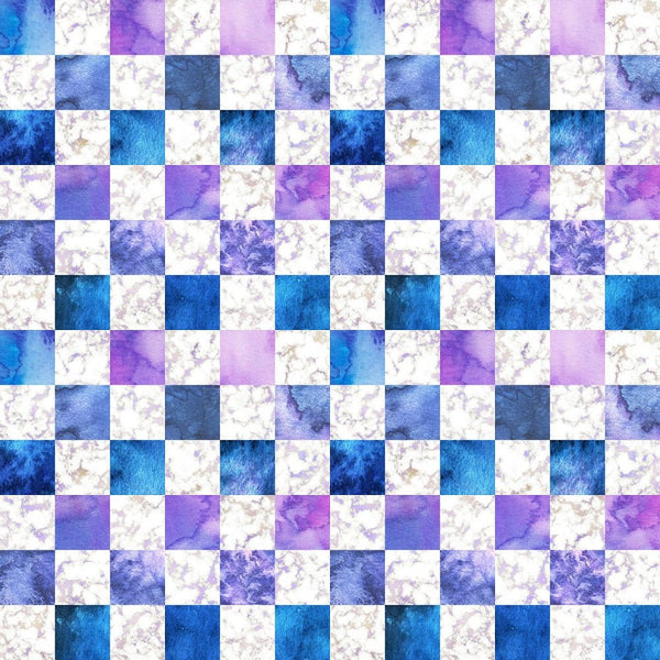 Shapes and Shades of Purple Squares Fabric - ineedfabric.com
