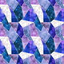 Shapes and Shades of Purple Stained Glass Fabric - ineedfabric.com
