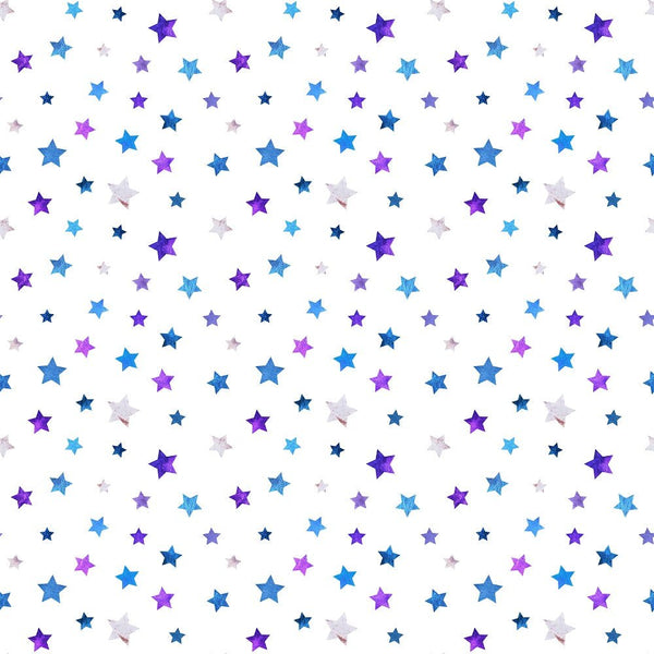 Shapes and Shades of Purple Stars Fabric - ineedfabric.com