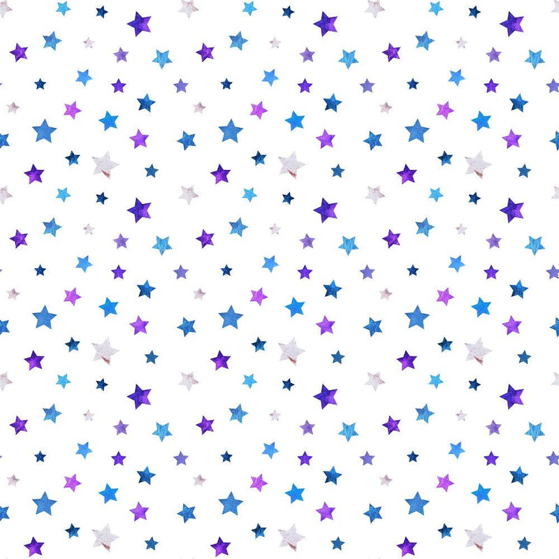 Shapes and Shades of Purple Stars Fabric - ineedfabric.com