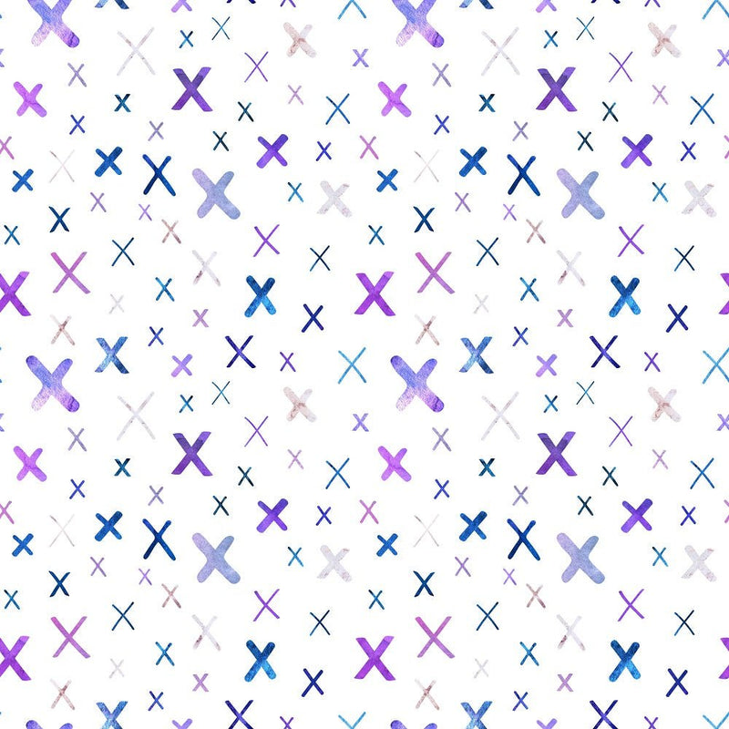 Shapes and Shades of Purple X's Fabric - ineedfabric.com