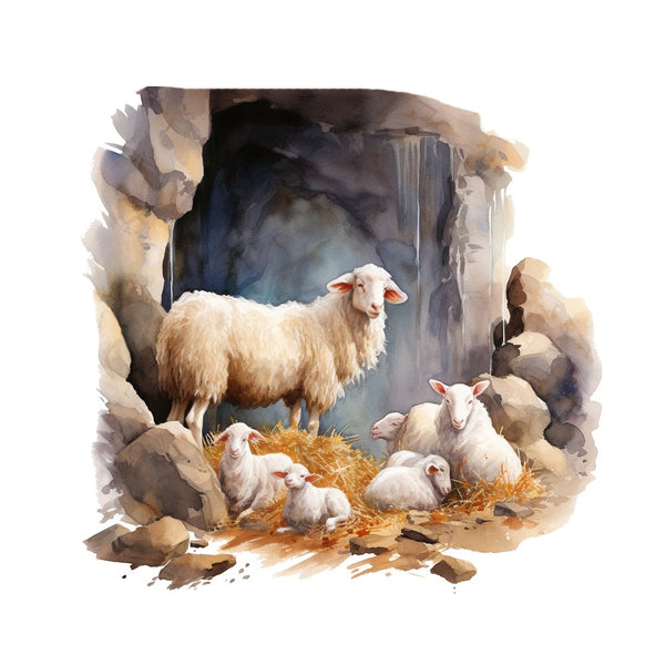 Sheep & Lamb Portrait Fabric Panel - ineedfabric.com