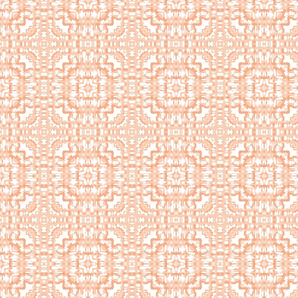 Shibori Kaleidoscope Square Fabric - Peach - ineedfabric.com