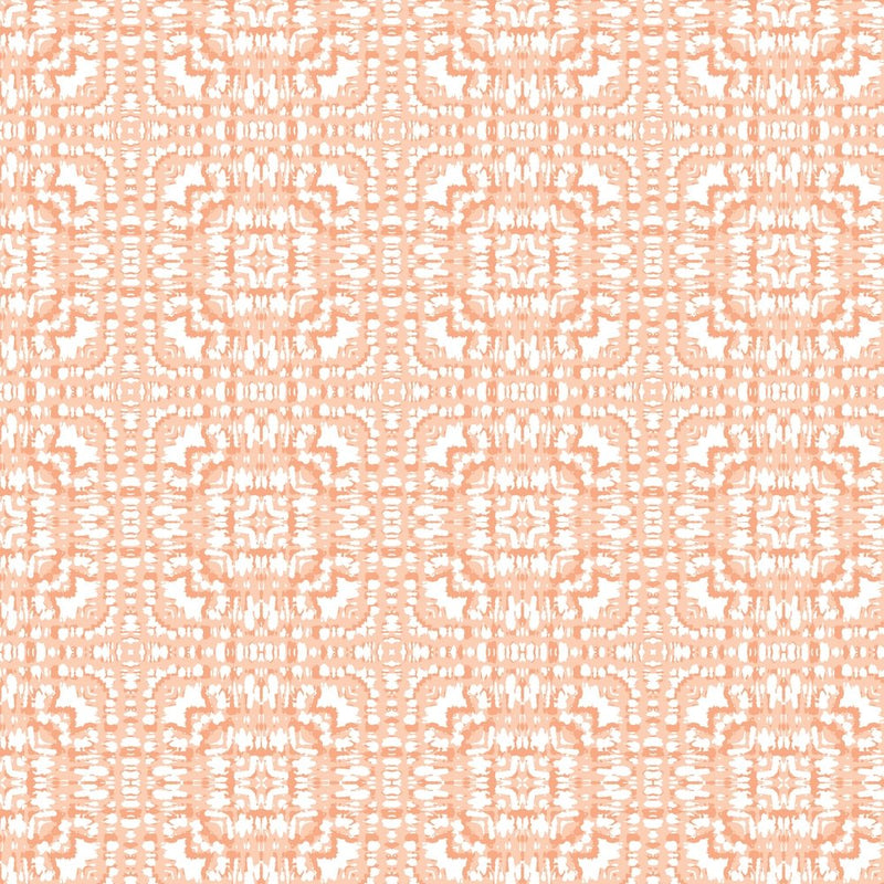Shibori Kaleidoscope Square Fabric - Peach - ineedfabric.com
