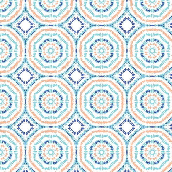 Shibori Sunburst Hexagonal Mandala Fabric - Multi - ineedfabric.com