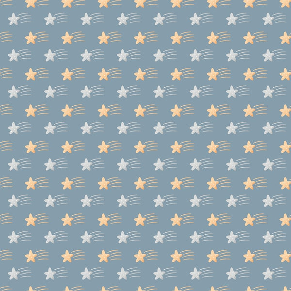 Shooting Stars In The Sky Fabric - Blue - ineedfabric.com
