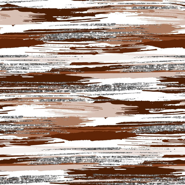 Silver Glitter and Brush Stroke Fabric - Reddish Brown - ineedfabric.com