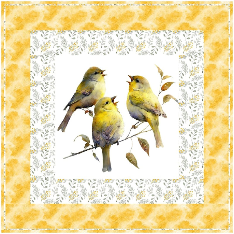 Singing Sparrows in the Sunshine Wall Hanging 42" x 42" - ineedfabric.com
