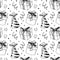 Sketched Birthday Party Fabric - Black/White - ineedfabric.com