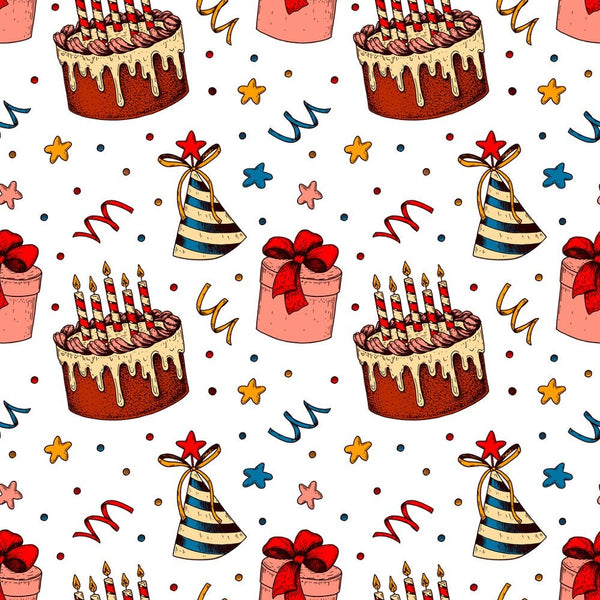 Sketched Birthday Party Fabric - Multi - ineedfabric.com